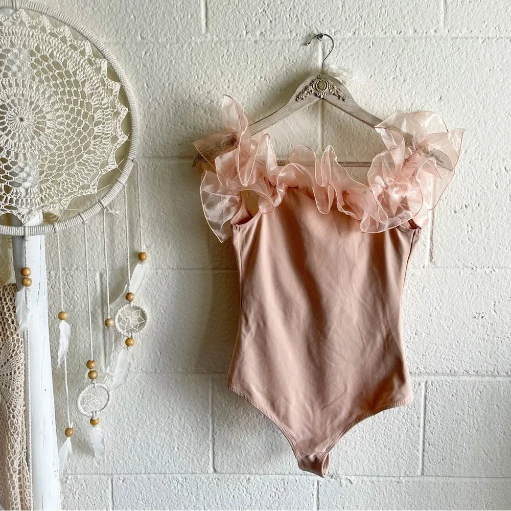 NWT Free People Haute Wired Bodysuit Pink Rose